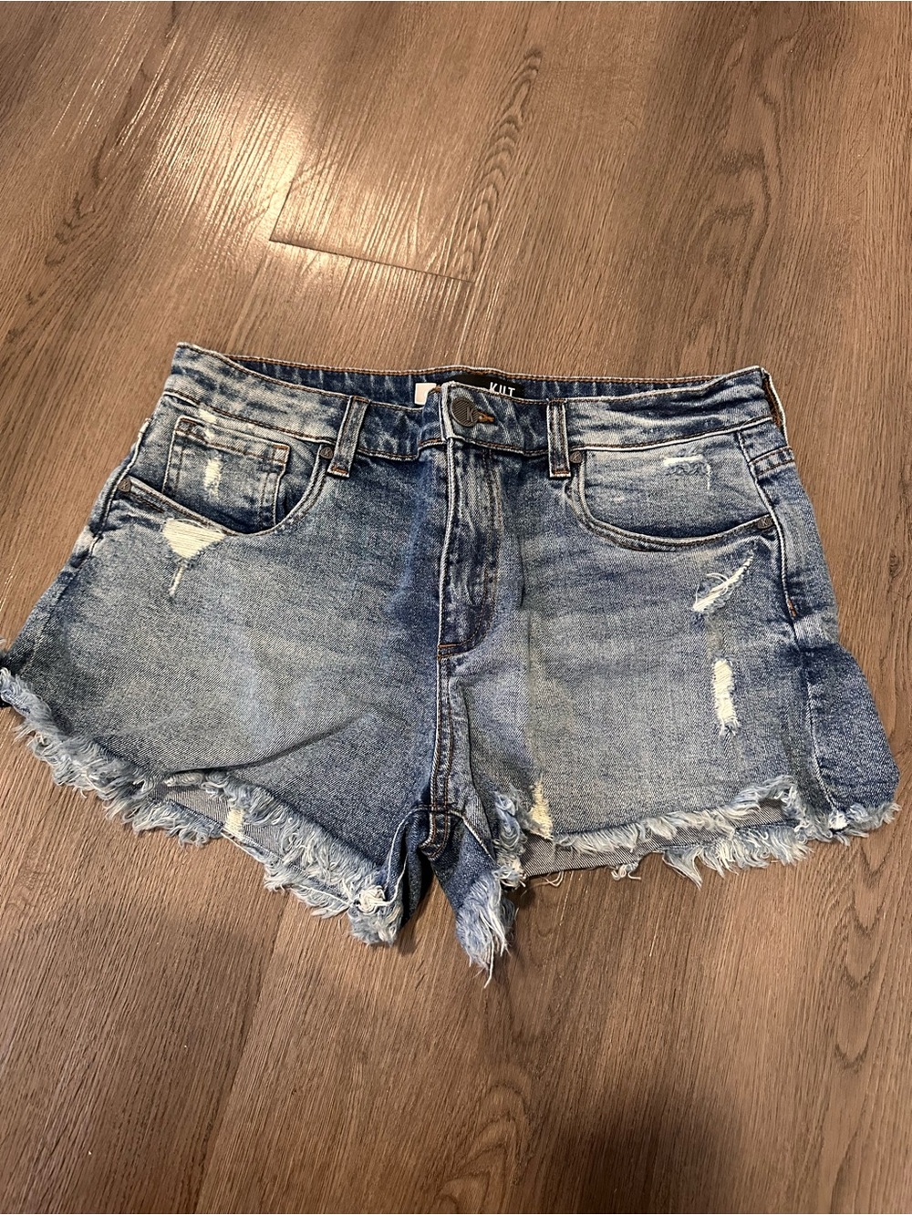 Kut from the Kloth Light Blue Distressed Denim Shorts